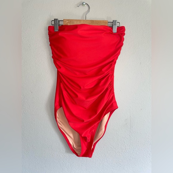 J. Crew Re-Imagined One Piece Swimsuit Red Size 6 - Picture 1 of 5